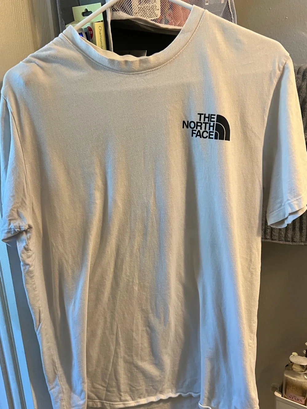The North Face Men's White Short-Sleeve Tee with Black Logo